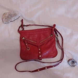 Sabina NY Red Leather Gold Stud Purse